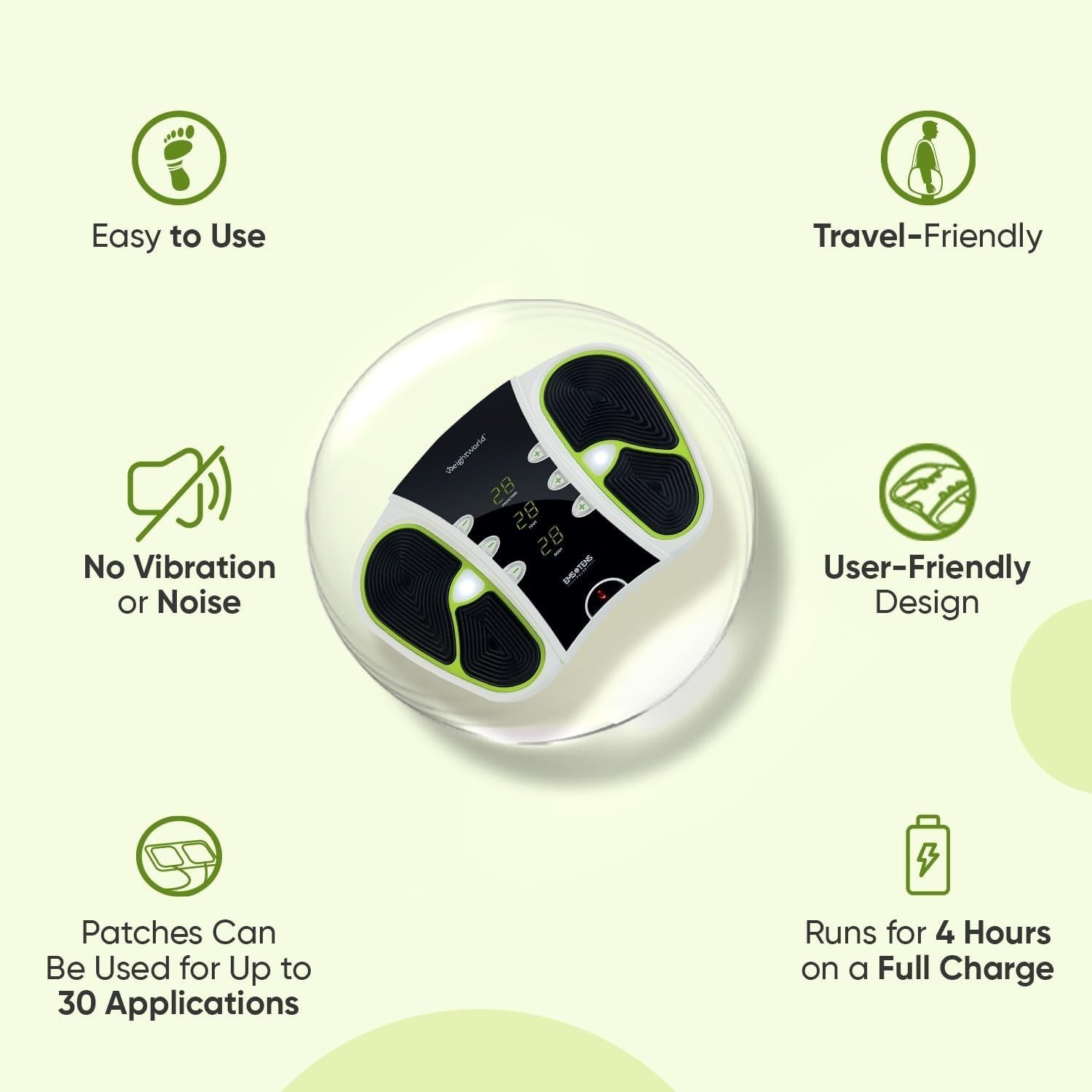 Foot Circulation Machine | EMS & TENS Massager w/ 99 Intensity Levels