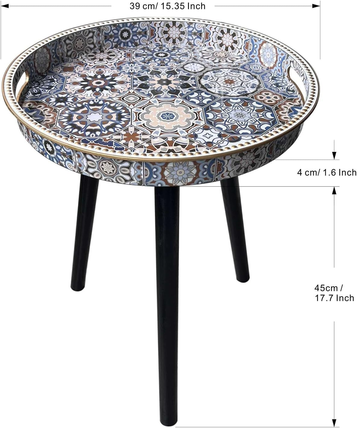 Round Side Table with Detachable Legs – 50x38x38cm Dot Bohemia