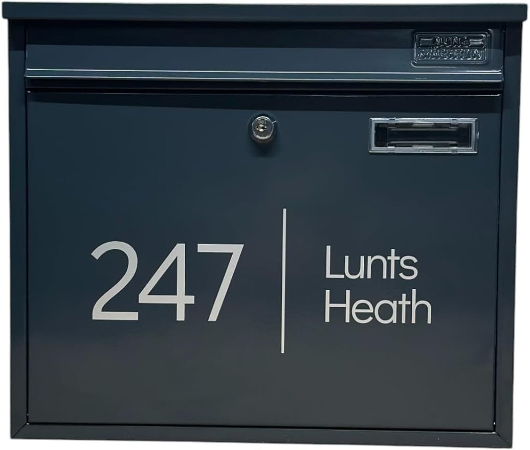 Lockable Wall Mounted Post Box Anthracite Grey – Weatherproof Steel Mailbox