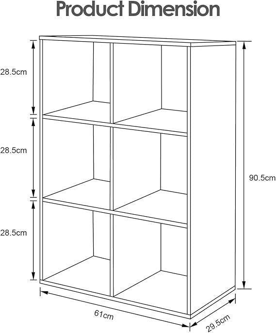Modern 6 Cube Storage Unit – Freestanding Display Shelf for Living Room Office