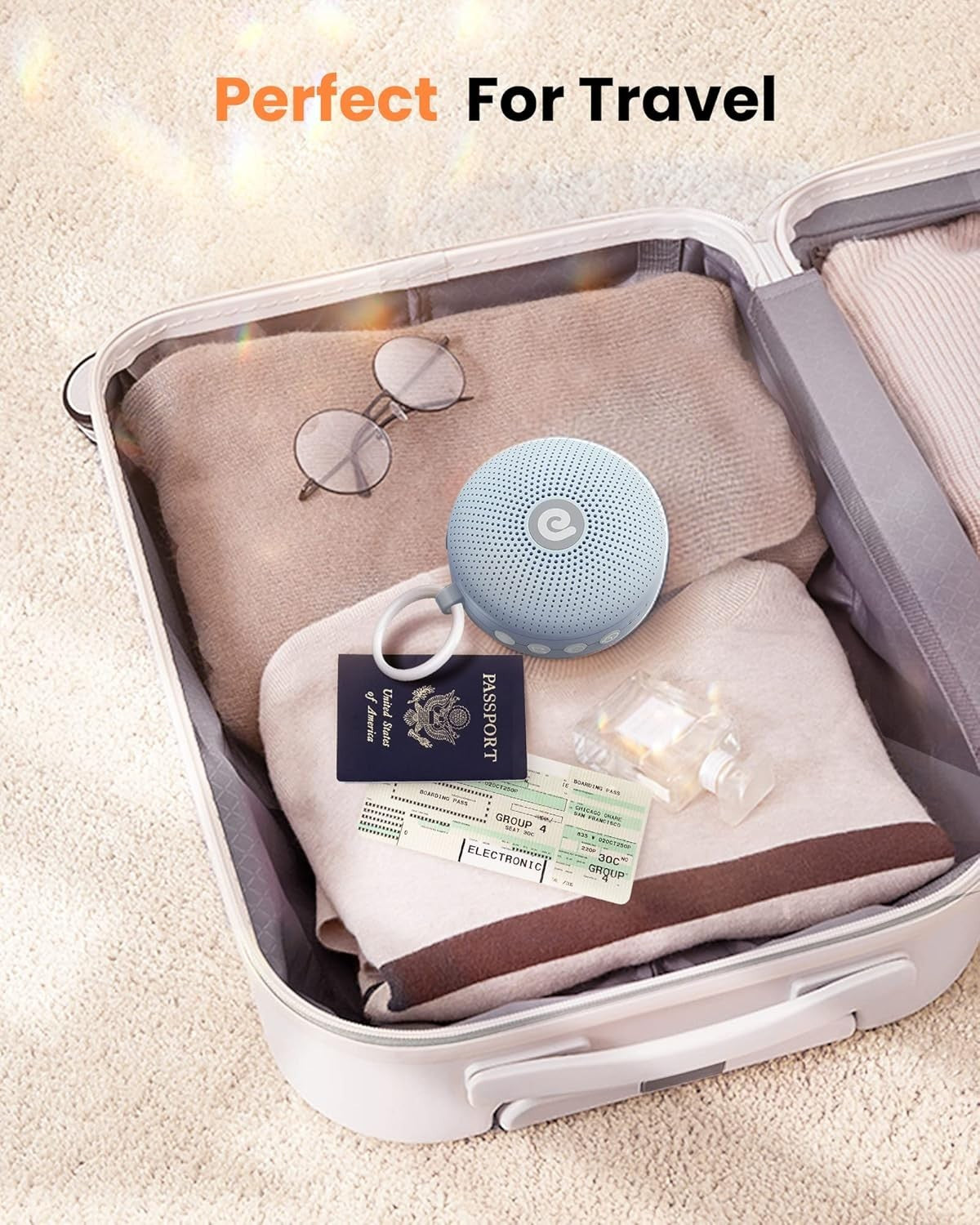 Portable White Noise Machine Baby Sleep Aid, Rechargeable 21 Sounds