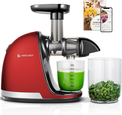 Cold Press Juicer Slow Masticating Whole Fruit High Yield BPA Free Red