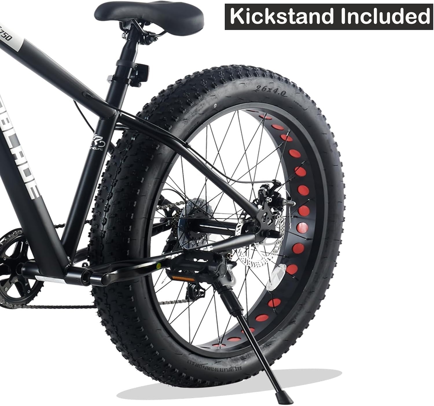 26" Fat Tire Mountain Bike 7-Speed Dual Disc Brake Front Suspension MTB