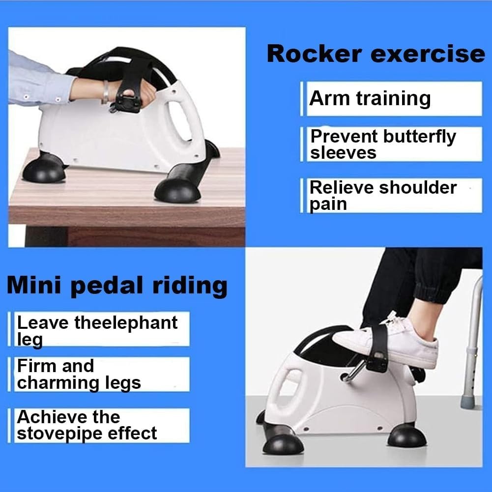 Portable Mini Pedal Exerciser Adjustable Resistance LCD Arm Leg