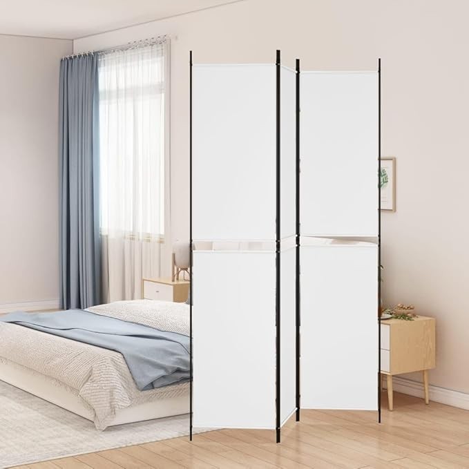 3 Panel White Folding Room Divider 150x220cm Privacy Screen for Bedroom