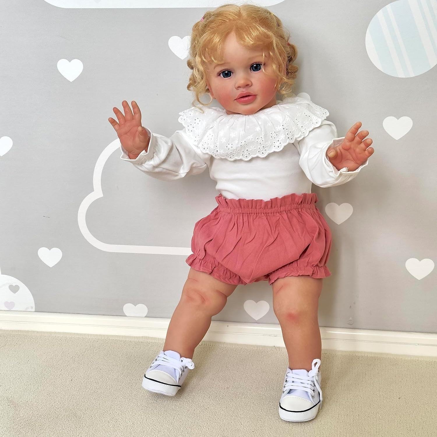 26in Real Size Reborn Girl Doll Soft Silicone Vinyl Rooted Hair