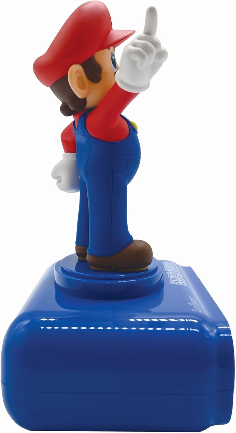 Kids Red Blue Character Alarm Clock Night Light LCD Snooze Sound Effects