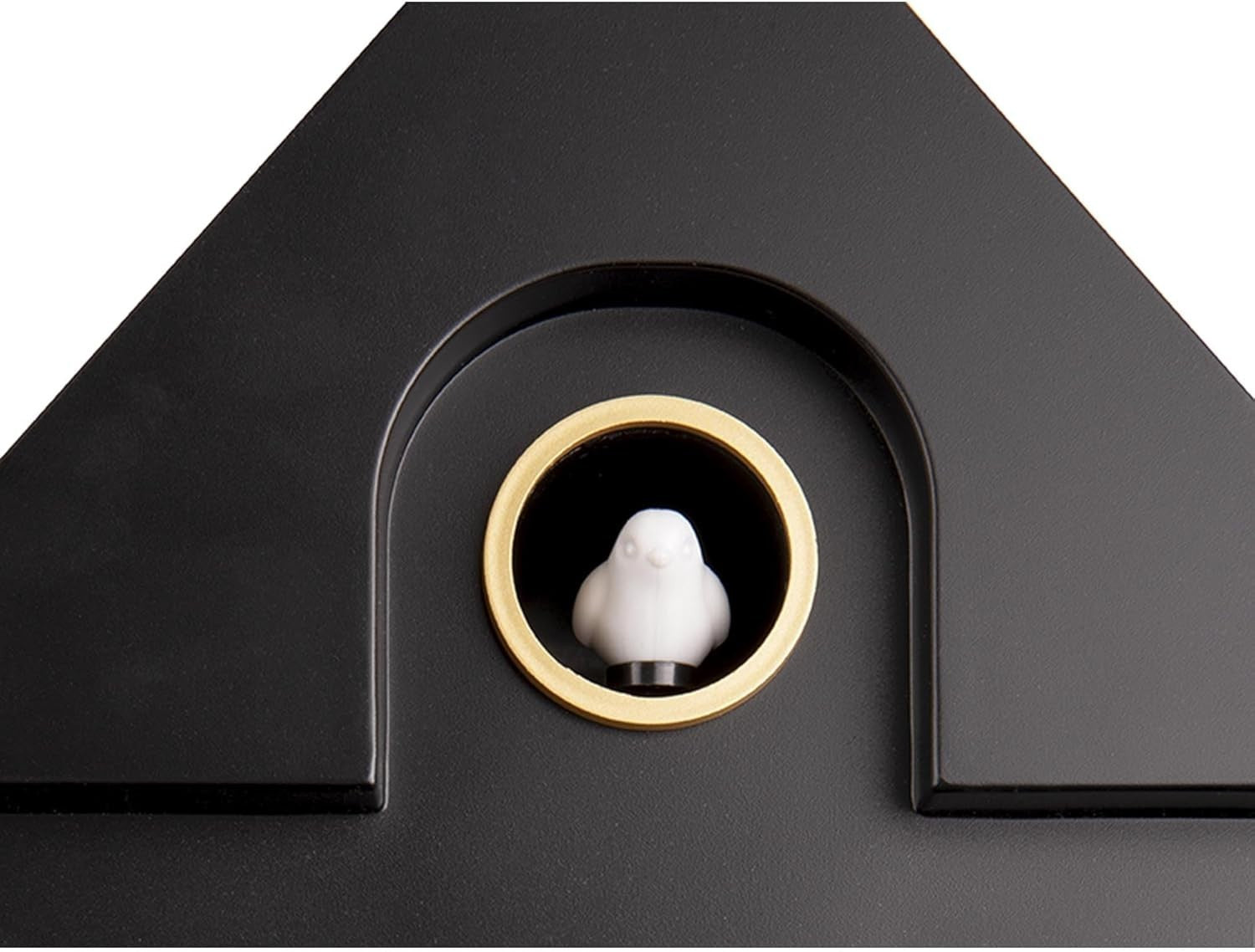 Silent Black Cuckoo Clock with Adjustable Volume & Night Silence 27.5x27.5cm