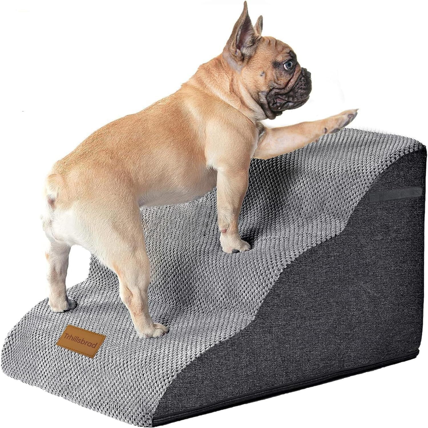 Wide Dog Stairs 3 Step Foam Pet Ramp 60x32x30cm Non Slip