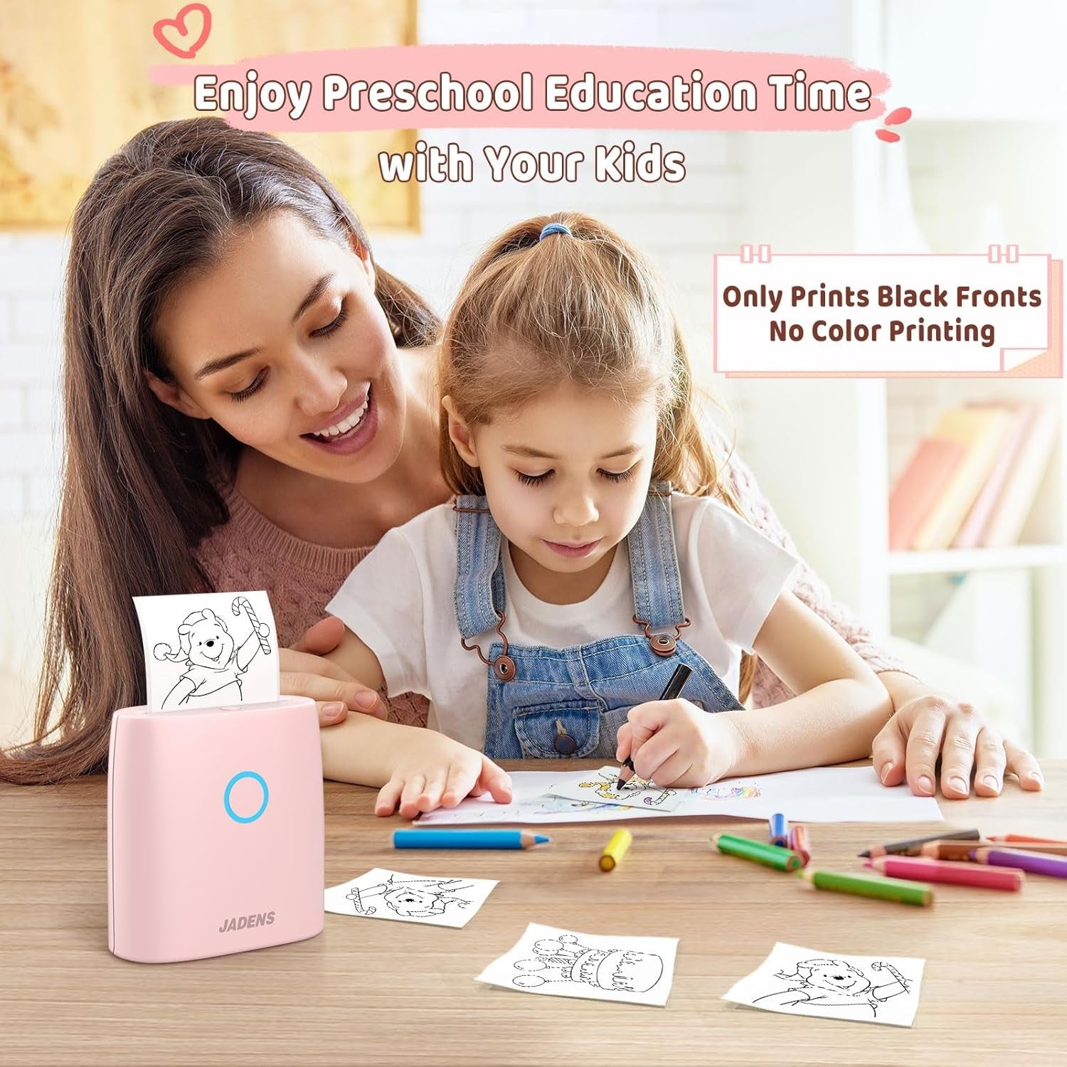 JADENS Inkless Bluetooth Pocket Thermal Printer Portable Wireless