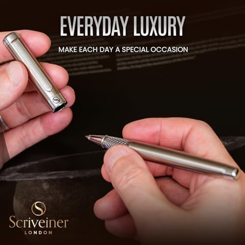 Luxury Stainless Steel Rollerball Pen Chrome Trim Gift