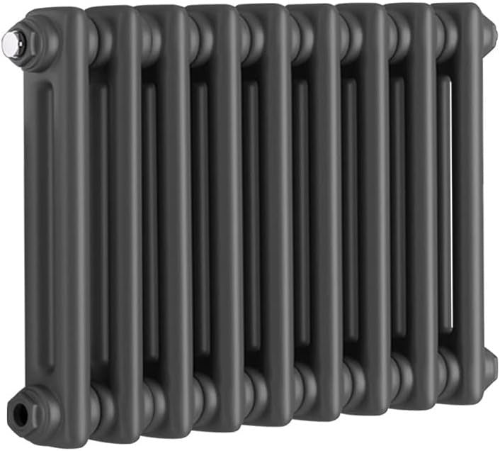 Horizontal Cast Iron Radiator 300x425mm Double Panel Anthracite Heating