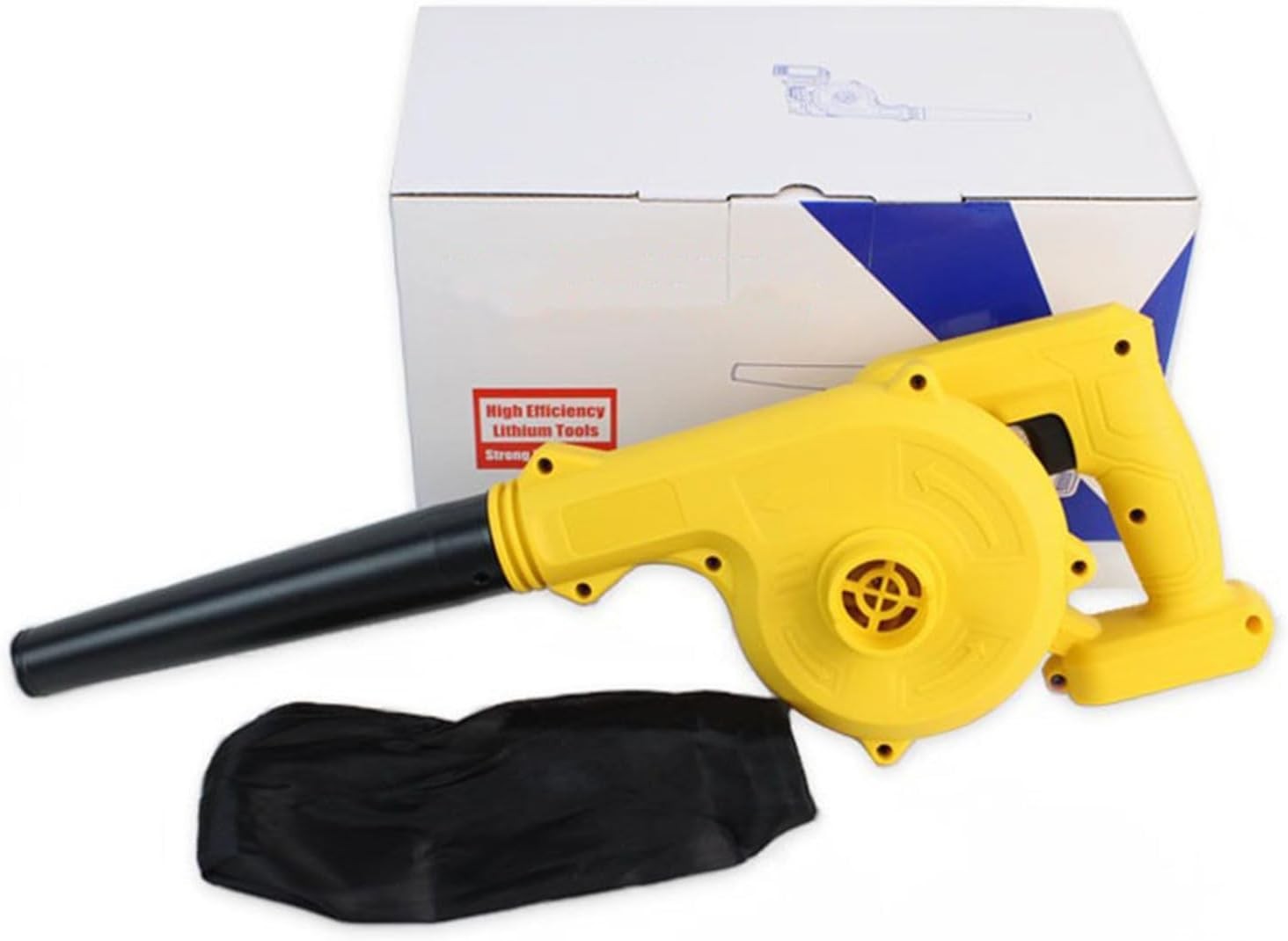 Cordless Leaf Blower Vacuum 18V Lightweight Patio Cleaner w/ Bag & Nozzles