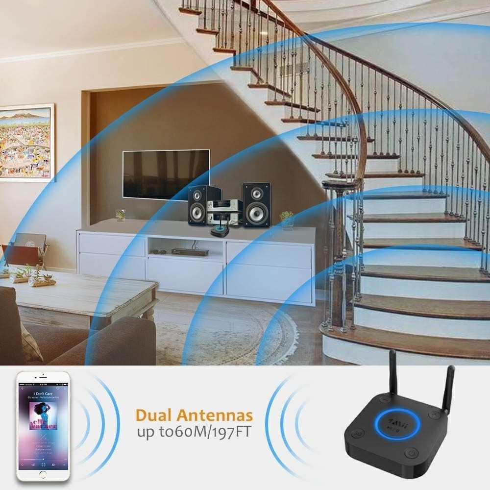 Long Range Bluetooth 5.1 Receiver aptX HD Optical RCA Coaxial Volume Control
