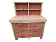 4ft Heavy Duty Wooden Workbench Tool Cabinet with Back Panel & Drawers