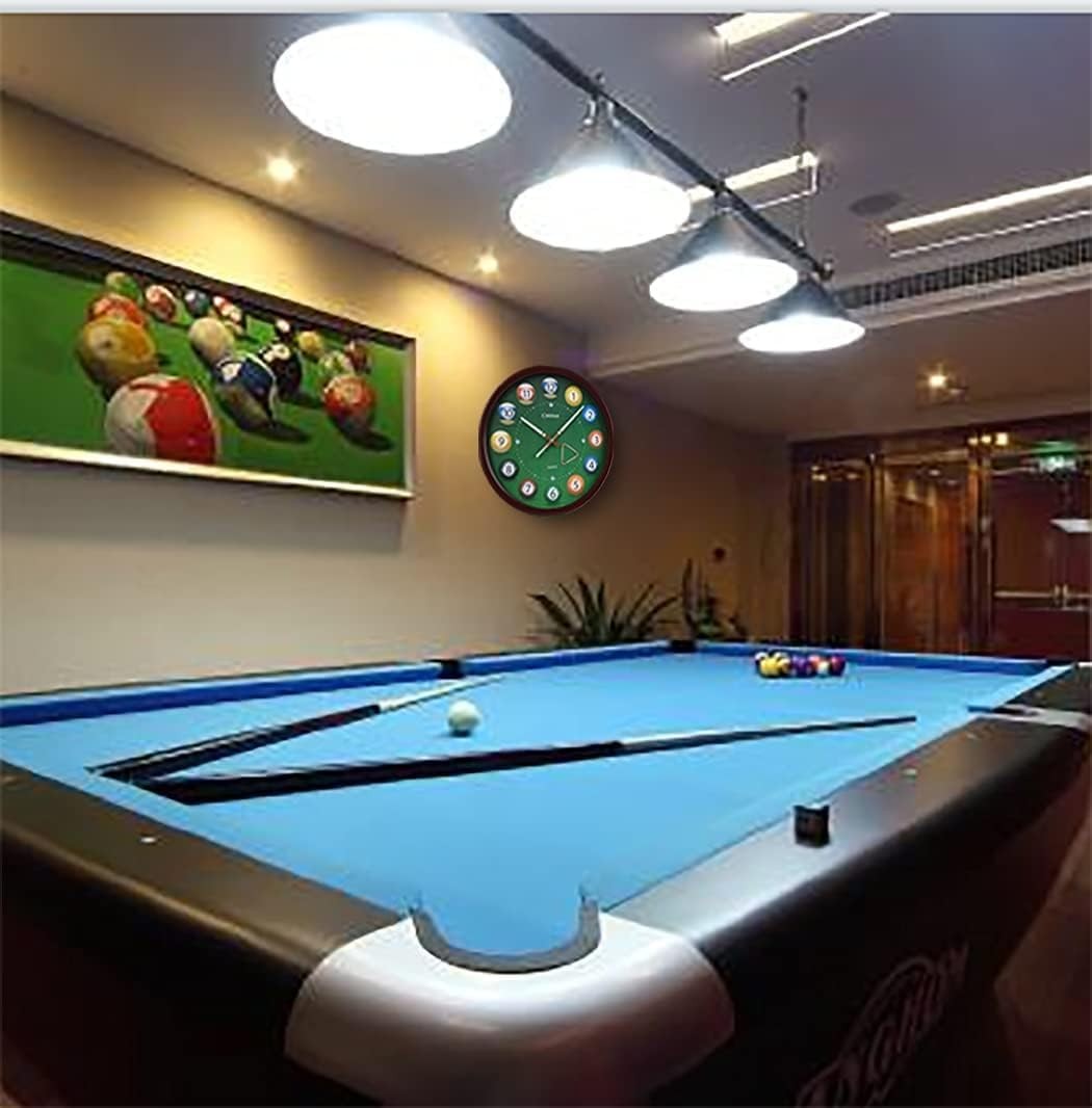14" Pool Ball Wall Clock Billiards Theme Silent Quartz Bar Game Room Decor
