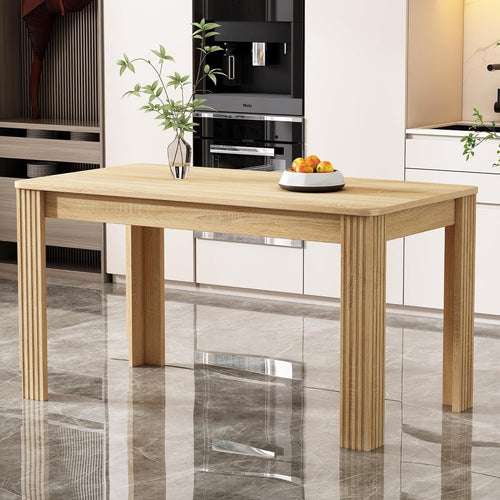 Oak Dining Table Modern Rectangular 4 Seater Sturdy Easy Assembly 116cm