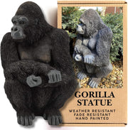 Realistic Gorilla Garden Statue 15" Resin Weather-Resistant Outdoor Ornament