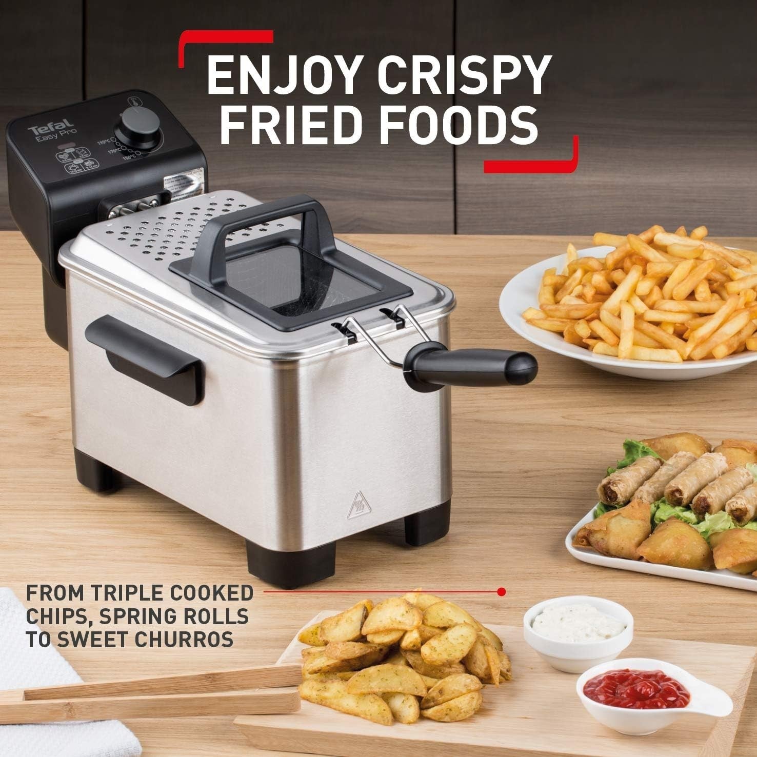 3L Deep Fat Fryer 2100W Stainless Steel Cool Zone Adjustable Temp