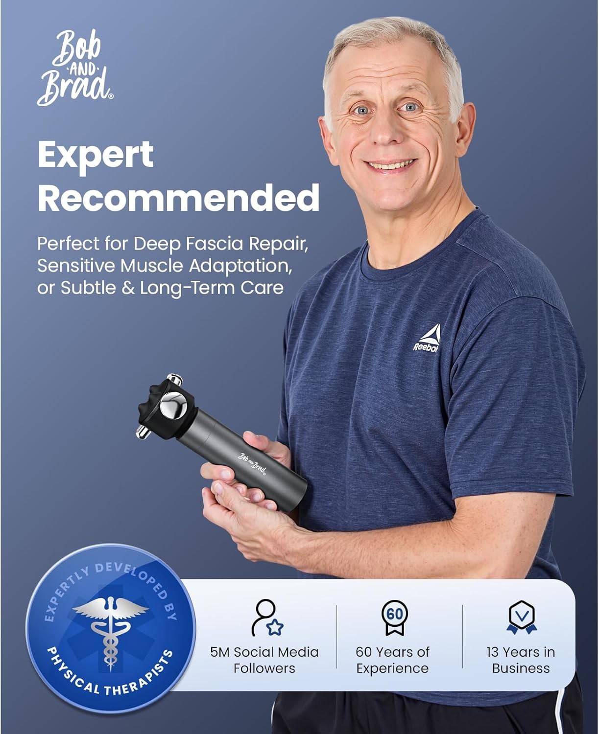 Deep Tissue Vibration Massage Gun with 4 Attachments, Portable & Quiet Motor