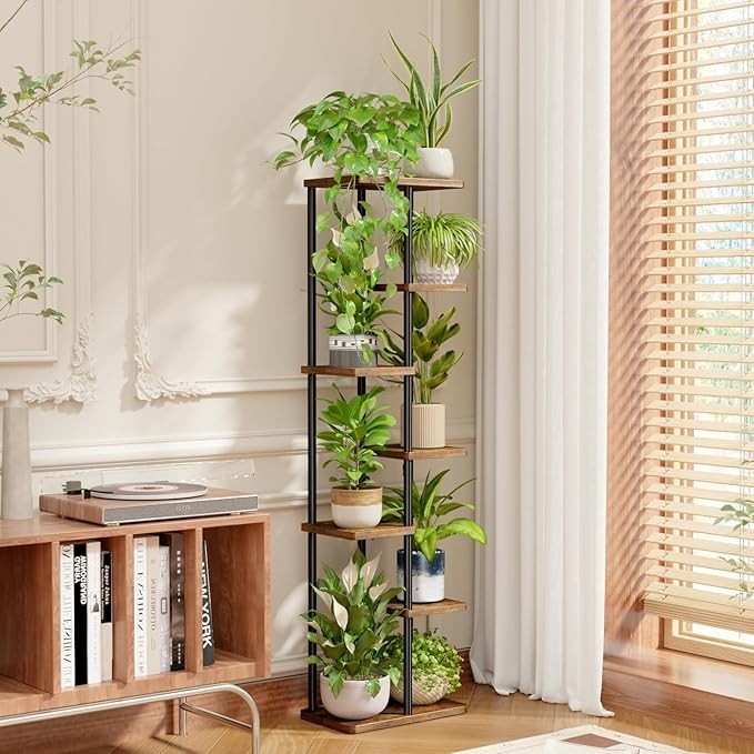7 Tier Tall Metal Plant Stand Indoor Outdoor Corner Shelf Display Rack