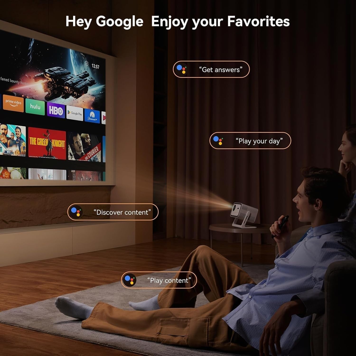 900 ANSI Smart Projector 1080P Android TV Netflix WiFi Auto Focus