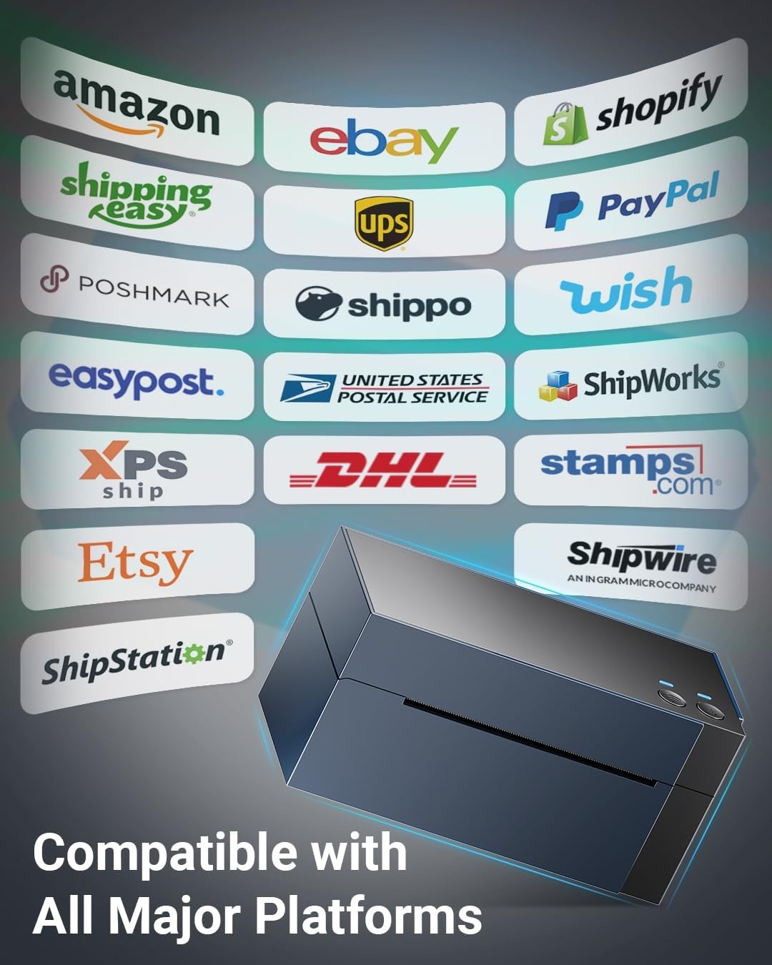 WiFi 4x6 Shipping Label Printer 300DPI Thermal