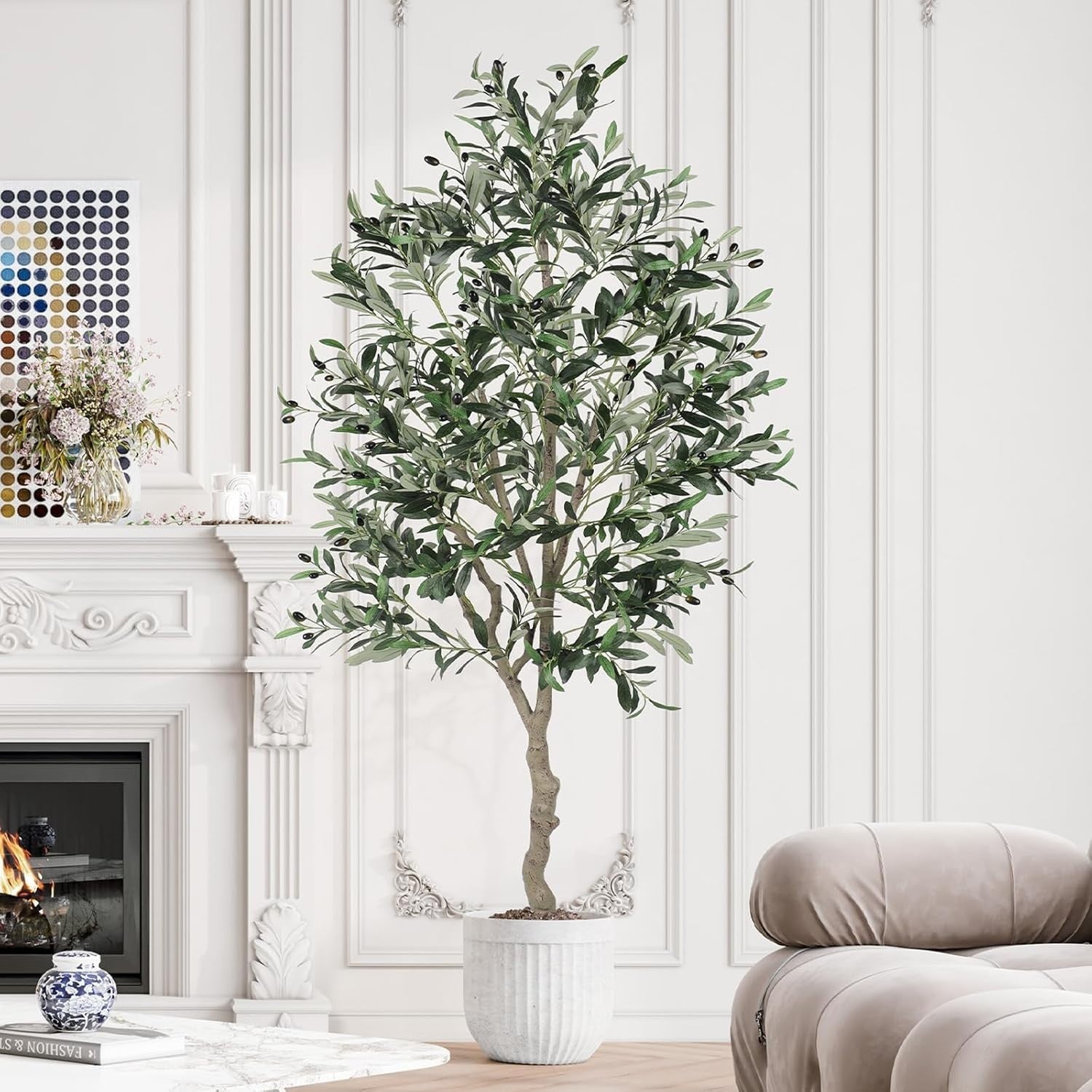 6ft Artificial Olive Tree Tall Faux Plant Realistic Leaves Indoor Home Decor
