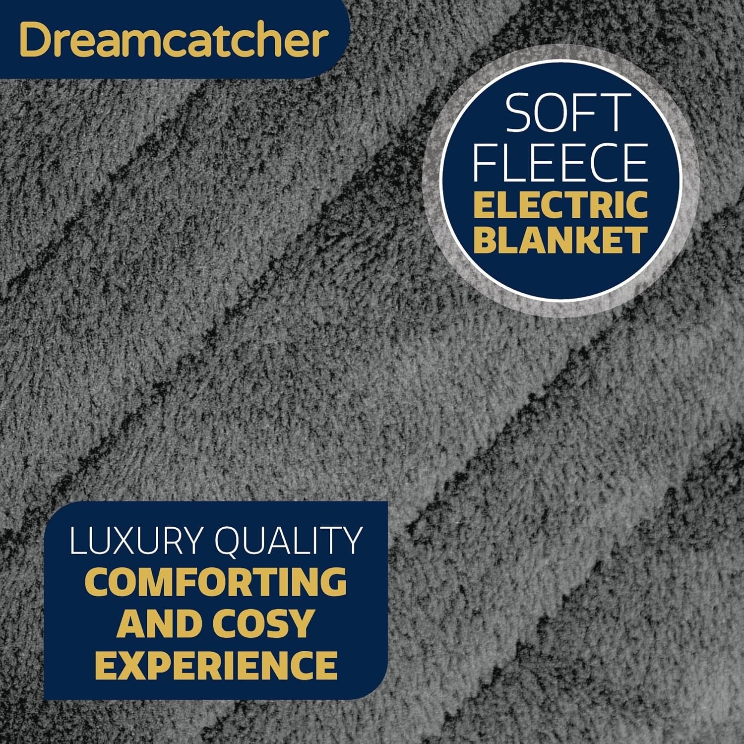 Electric Heated Throw Blanket 160x120cm Fleece 9 Heat Timer Washable Grey
