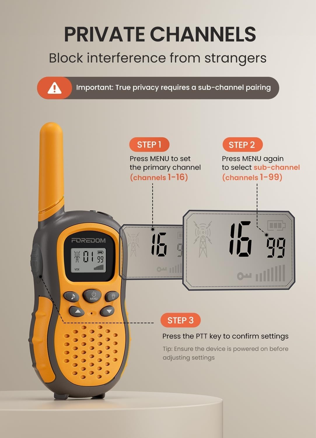 Kids Rechargeable Walkie Talkies 2 Pack Long Range VOX Flashlight Toy