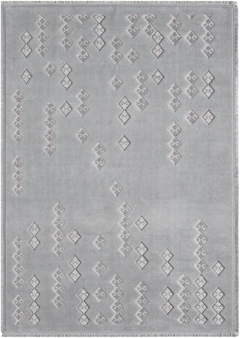 Washable Anti Slip Area Rug 200x290cm Soft Short Pile Geometric Carpet