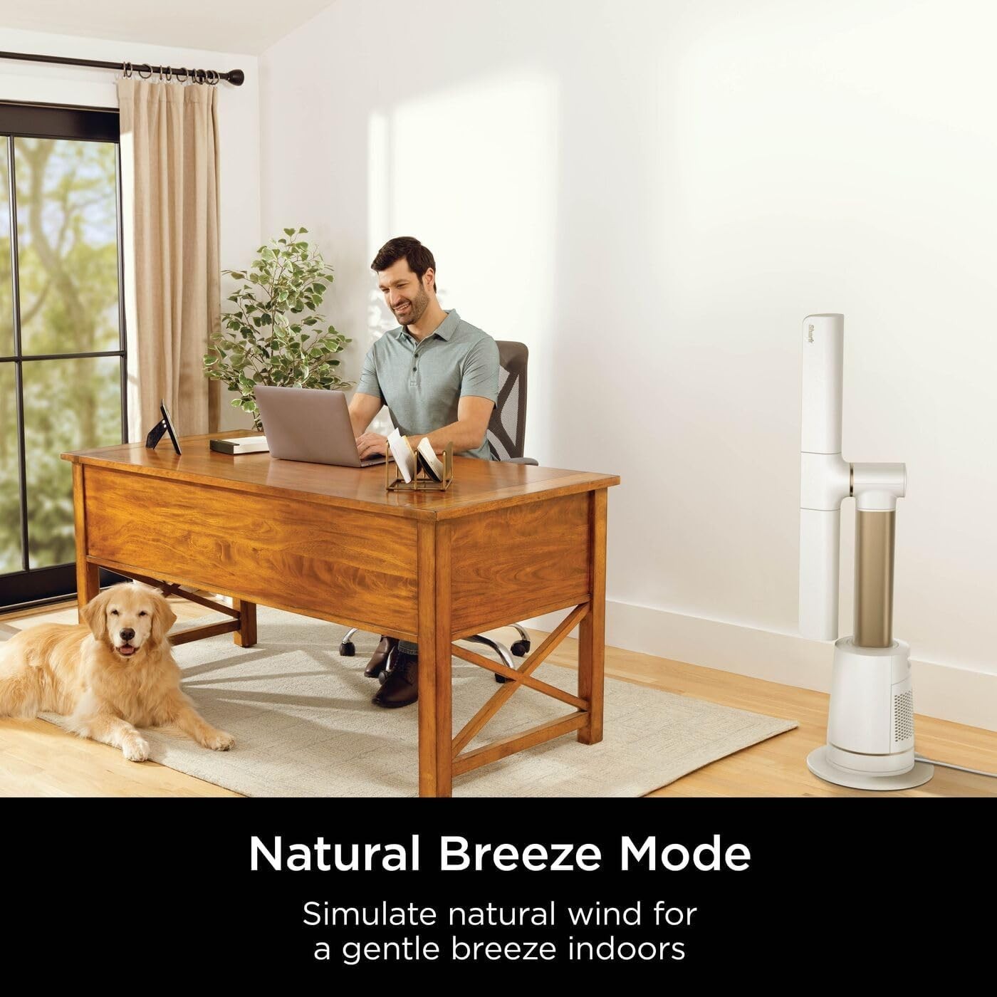 Bladeless Tower Fan White 10-Speed Remote 180° Oscillating Quiet Floor Cooling