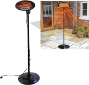 Outdoor Electric Patio Heater 2000W Freestanding Waterproof Adjustable Height
