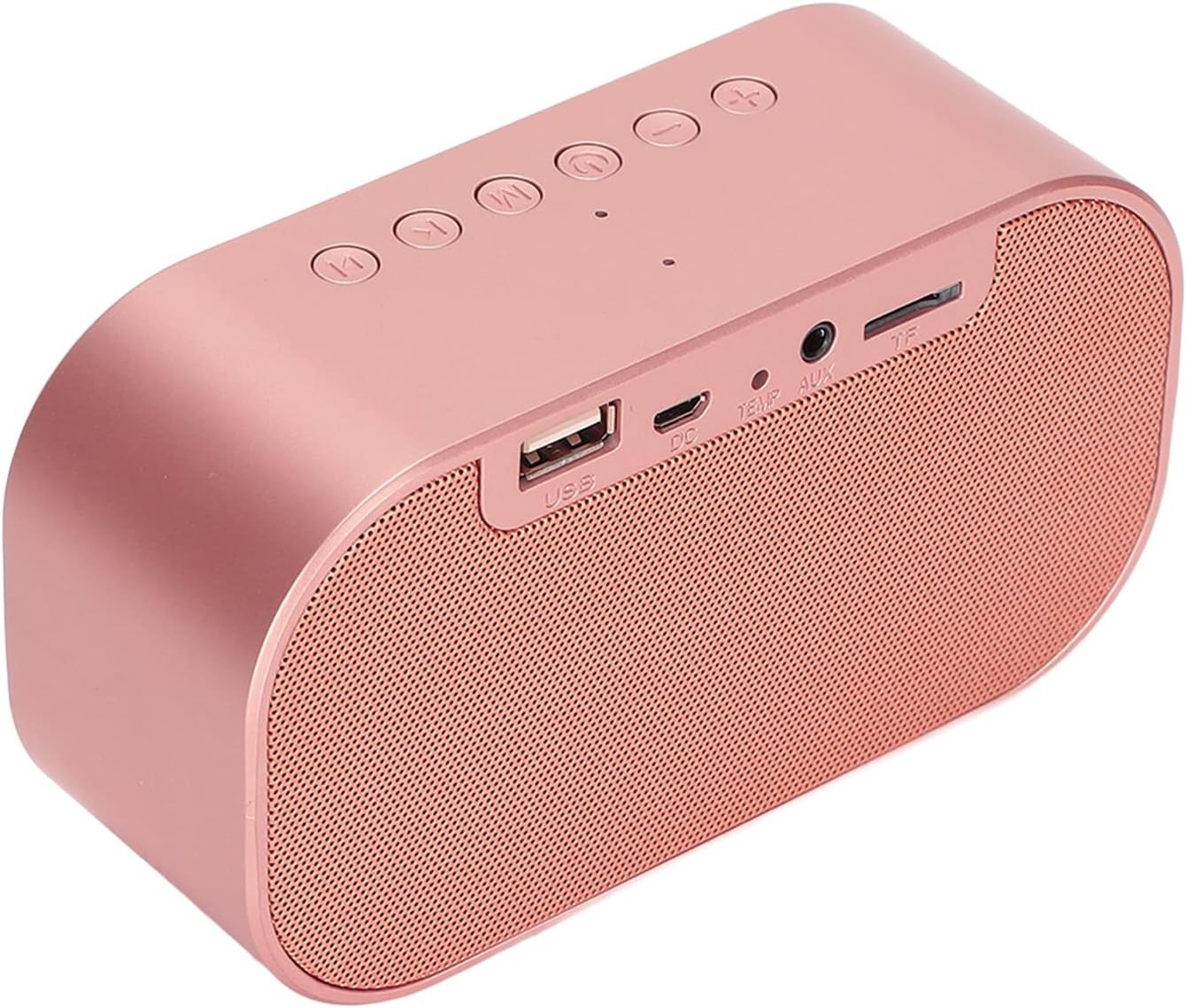 Digital Alarm Clock Radio Bluetooth Speaker FM Thermometer Rose Gold