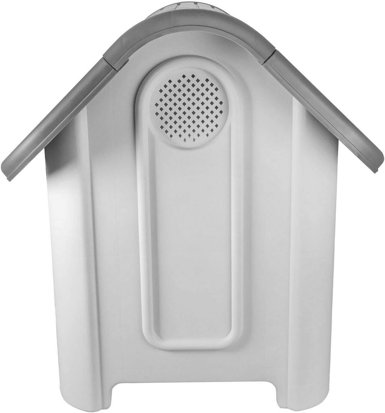 Weatherproof Plastic Dog Cat Kennel House Indoor Outdoor Pet Shelter Grey