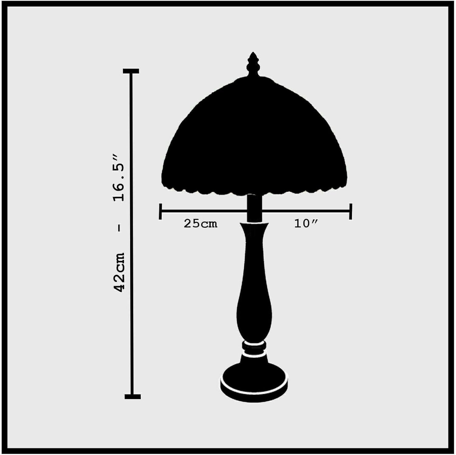 Tiffany Style Table Lamp Floral Stained Glass Antique Look 42cm E27
