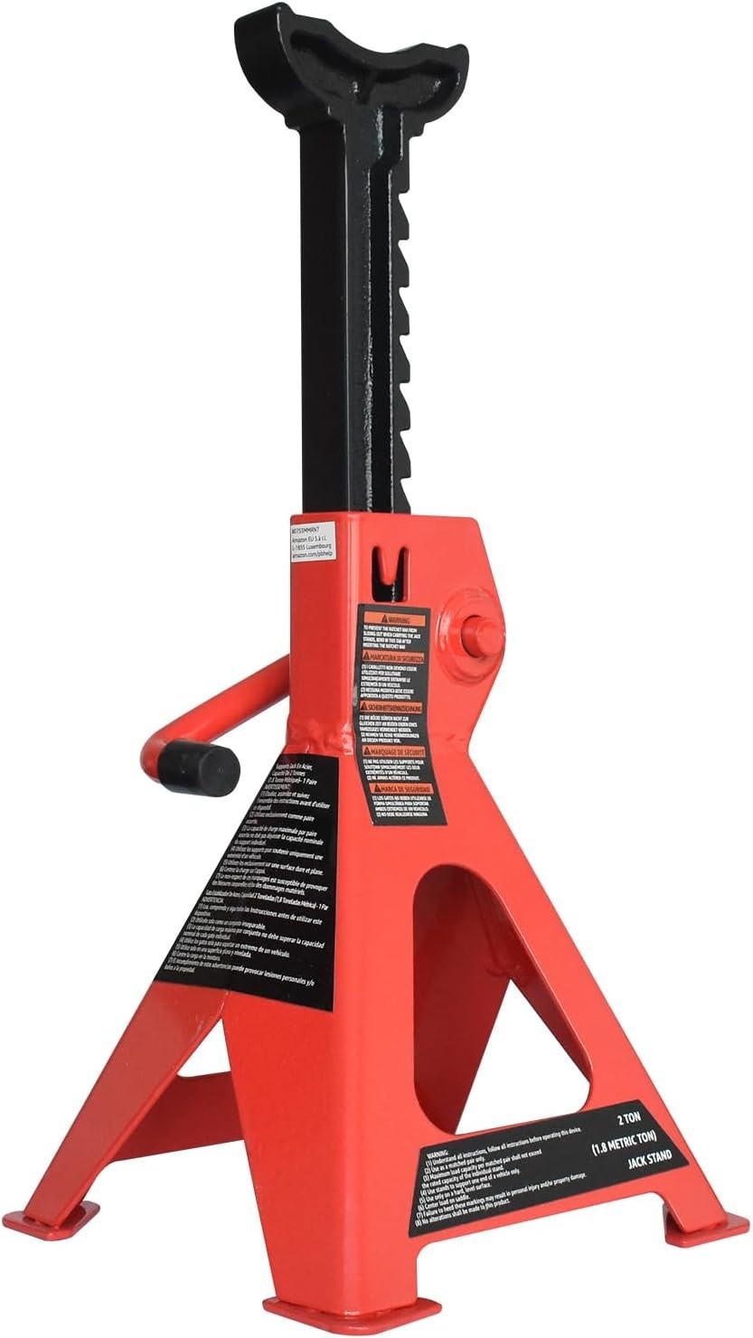 2 Ton Steel Jack Stands Heavy Duty Pair Adjustable Car SUV Support Red Black