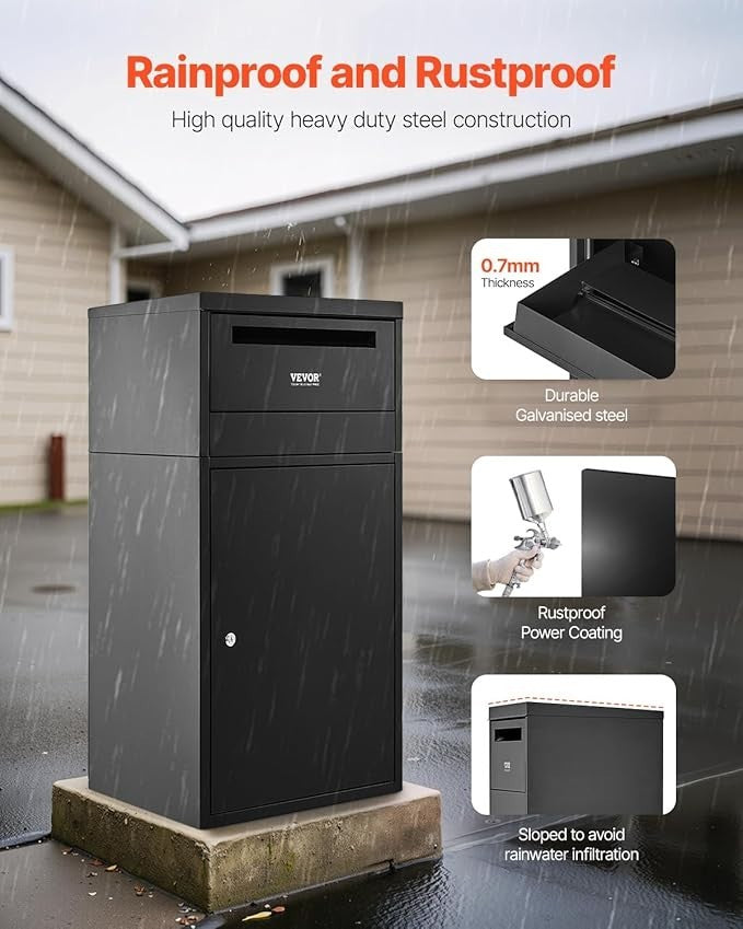 Lockable Parcel Drop Box – Waterproof Anti-Theft Large Mail Storage