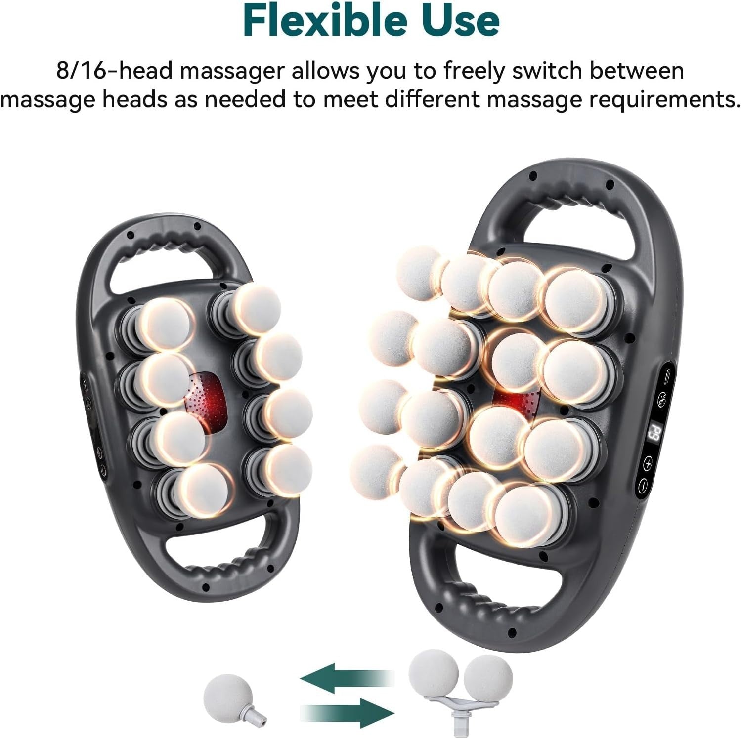 Deep Tissue Massage Gun 16 Head Muscle Massager 9 Speeds Pain Relief Recovery