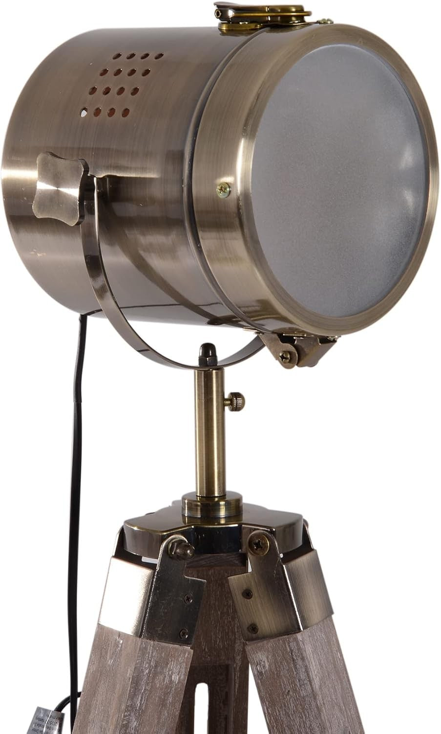 Industrial Tripod Floor Lamp Nautical Spotlight Adjustable Height E14