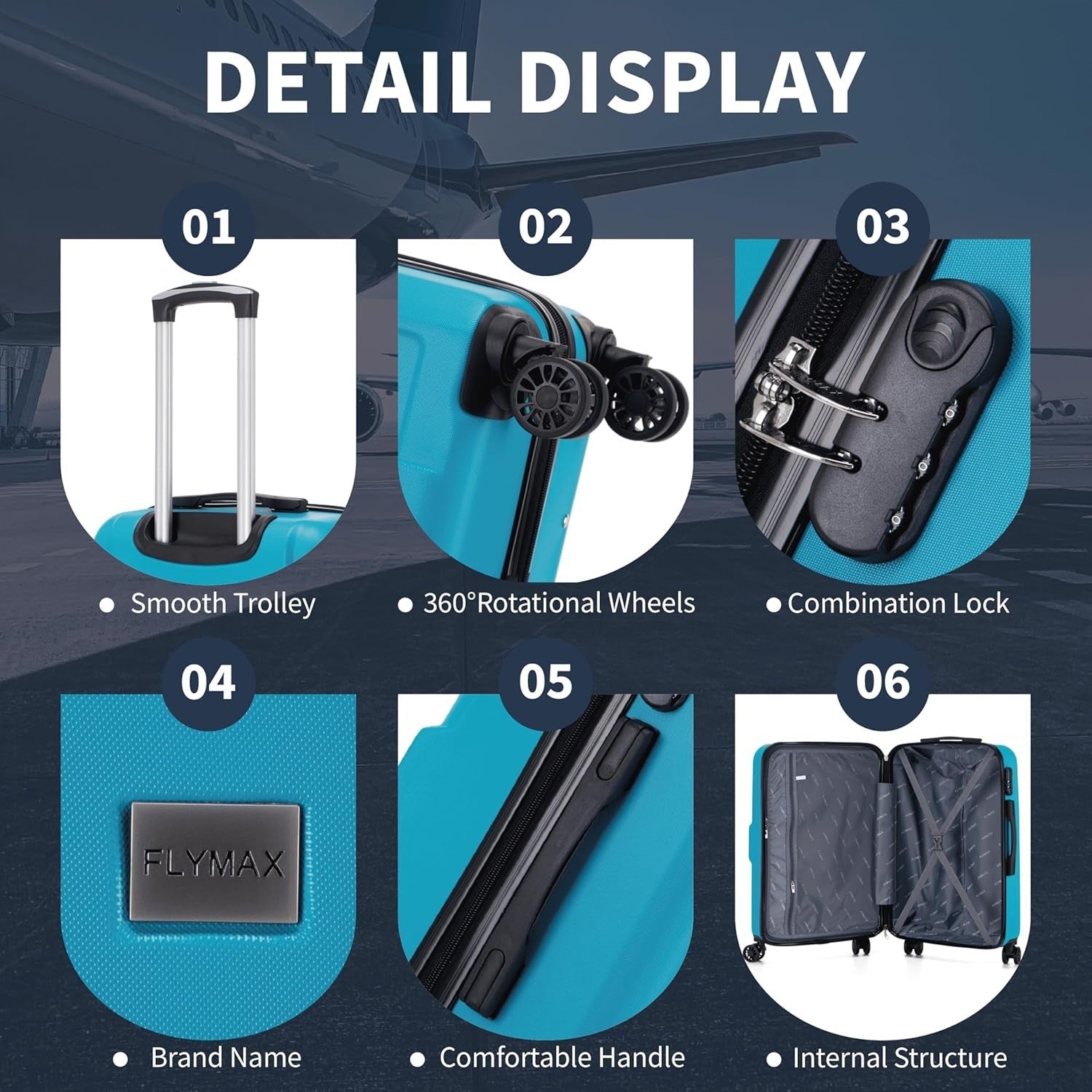 Extra Large Hold Travel Case 32 Inch ABS Hard Shell Ultra Light Spinner 138L