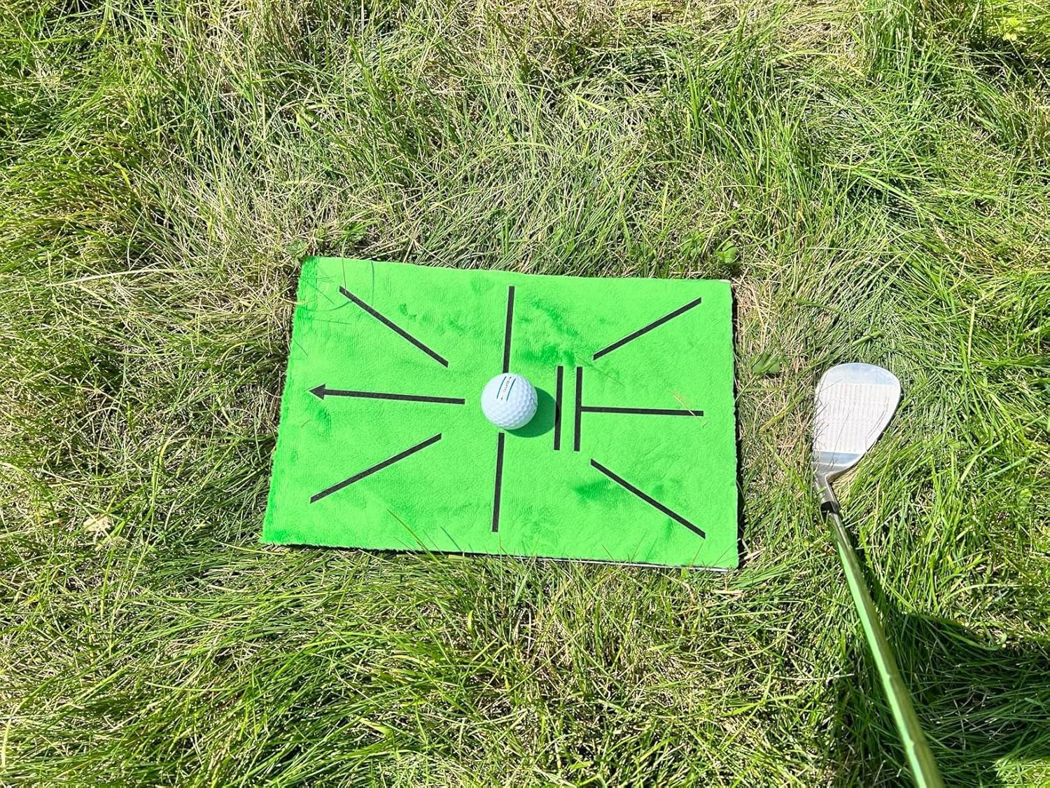 Golf Hitting Mat Swing Path Trainer 35x23cm Turf Base