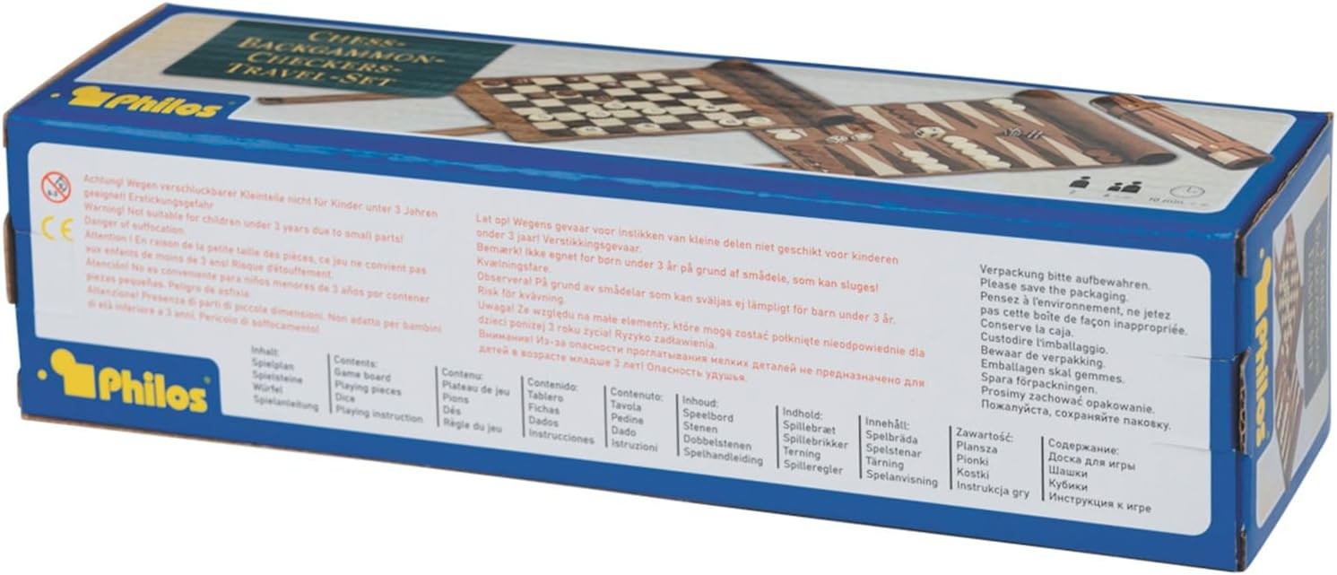 Roll-Up Travel Board Games Set Backgammon Chess Draughts Compact Portable