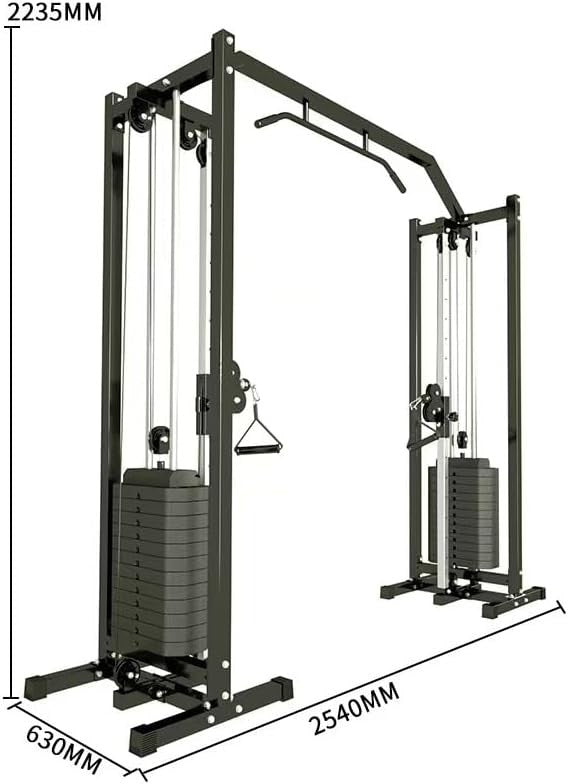 Cable Crossover Machine 150KG Weight Stack Pull Up Bar Home Gym