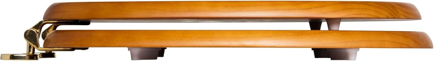 Antique Solid Pine Toilet Seat Oval Wood Adjustable Brass Hinges 48x38cm