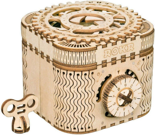 3D Wooden Puzzle Treasure Box DIY Kit – Creative Lockable Gift for Adults
