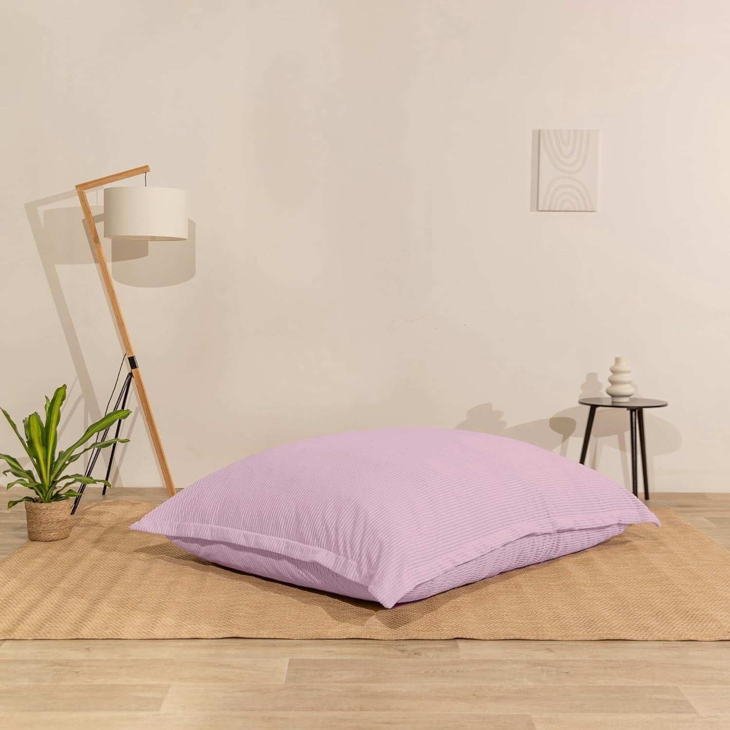 XXL Foam Bean Bag Pink Sofa for Adults & Kids – Corduroy Floor Seat 180x140cm