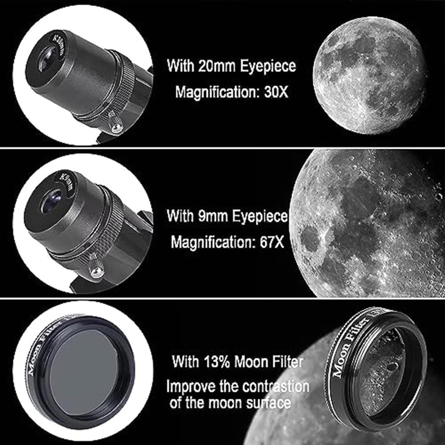 80mm Aperture 600mm Refractor Telescope for Adults & Beginners