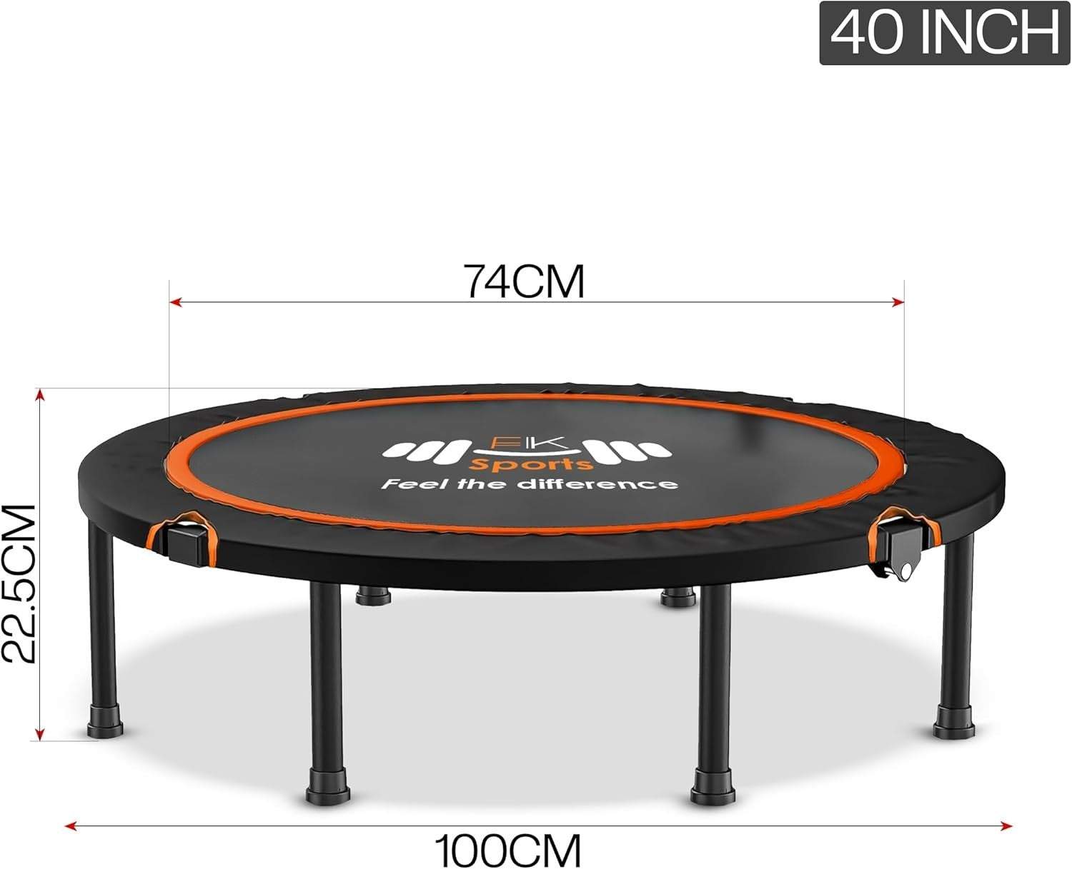 40” Foldable Mini Fitness Trampoline Rebounder Indoor Exercise