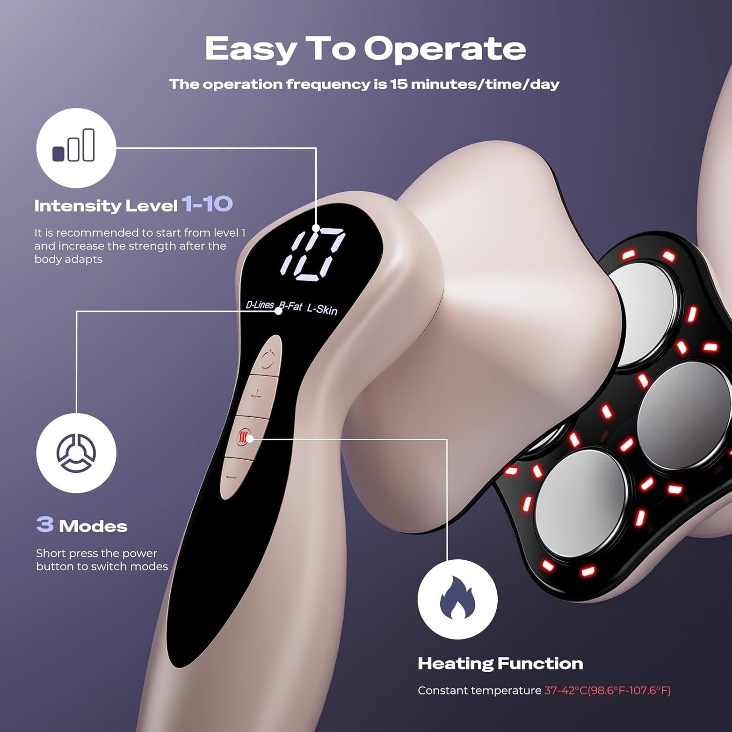 3-in-1 Body Sculpting Cellulite Massager with Heat & Multi-Intensity Modes